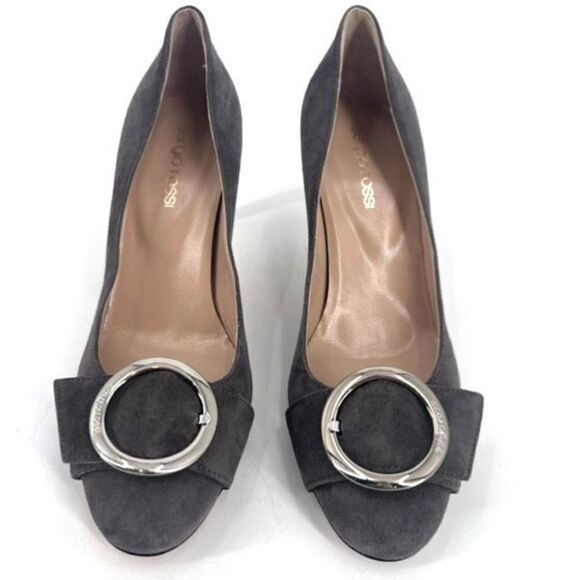 Sergio Rossi Womens Pumps Slip On Suede High‎ Heels Dark Gray Size 36 Size 6 - Picture 3 of 14